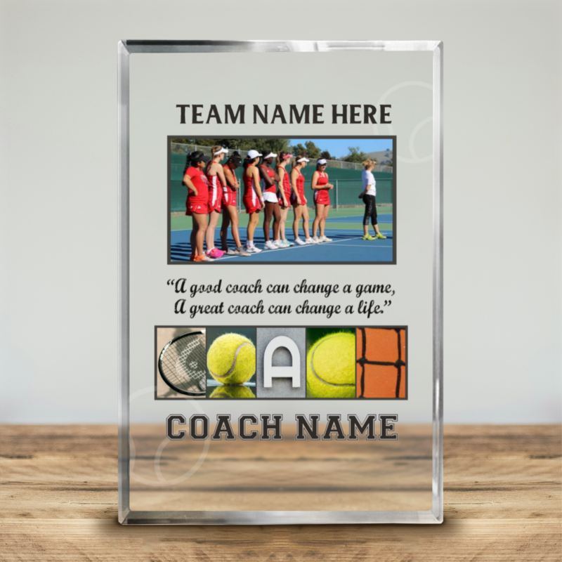 tennis coach personalized picture acrylic block end of season gift for tennis coach tennis coach gifts team photo plaque for tennis coach