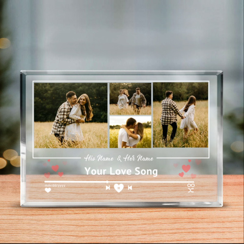 Personalized Song Acrylic Plaque with Photo, Anniversary Gift For Boyfriend, Valentine Gifts for Her Him, Favorite Song Plaque
