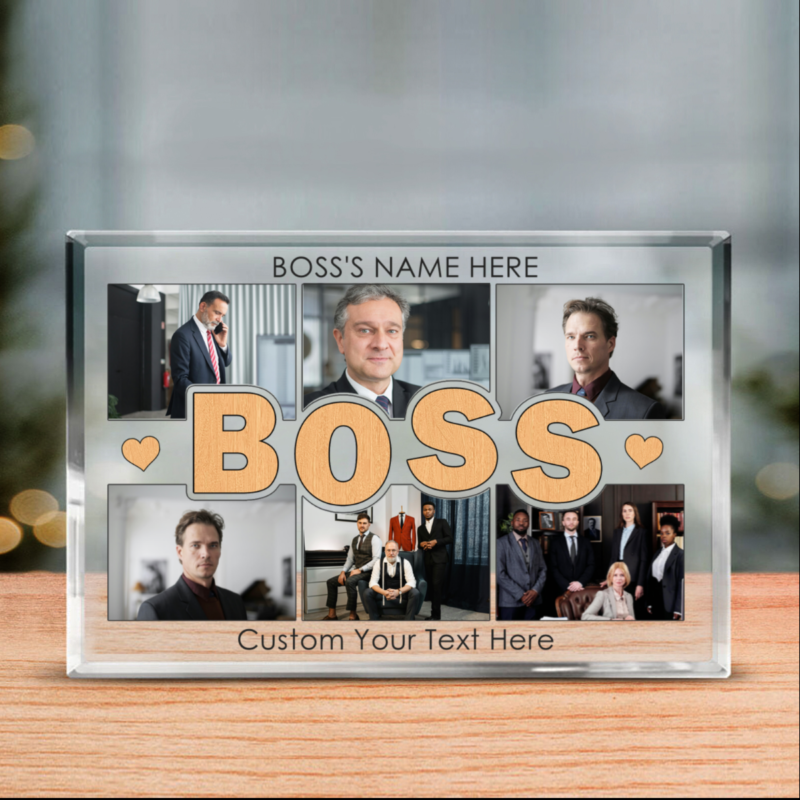 personalized boss photo collage acrylic block boss appreciation day gifts birthday gift for boss custom gift for boss female male