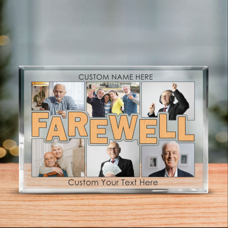 personalized farewell photo collage acrylic block farewell gift for coworker farewell custom gift acrylic keepsake gift for retirement