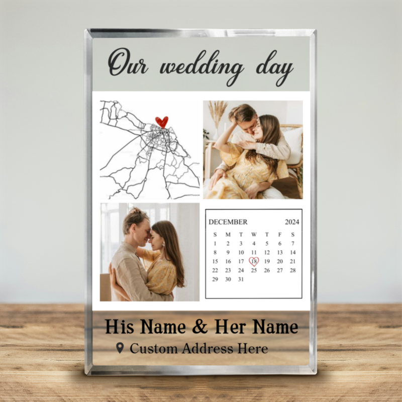 personalized wedding calendar acrylic plaque our wedding day keepsake gifts newly married couple gift wedding gifts for couples