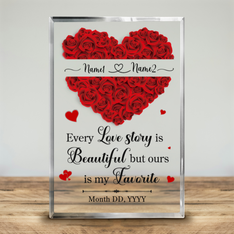 personalized valentine's day acrylic gifts, love story custom plaque keepsake, romantic gift for girlfriend, girlfriend birthday gifts from boyfriend