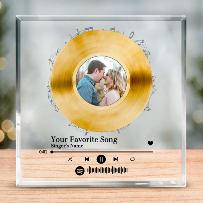 personalized spotify song plaque with photo custom acrylic music gift for couples romantic gift for valentine’s day or anniversaries