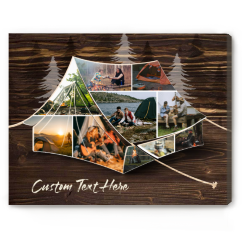 personalized tent camping photo collage canvas family camping trip gifts gifts for the camper lover custom camping gifts campfire gifts