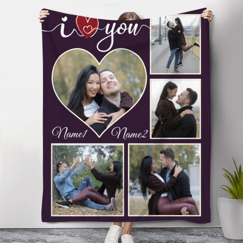 personalized photo collage blanket for couples custom valentine's day gifts anniversary wedding gift i love you gifts for husband wife