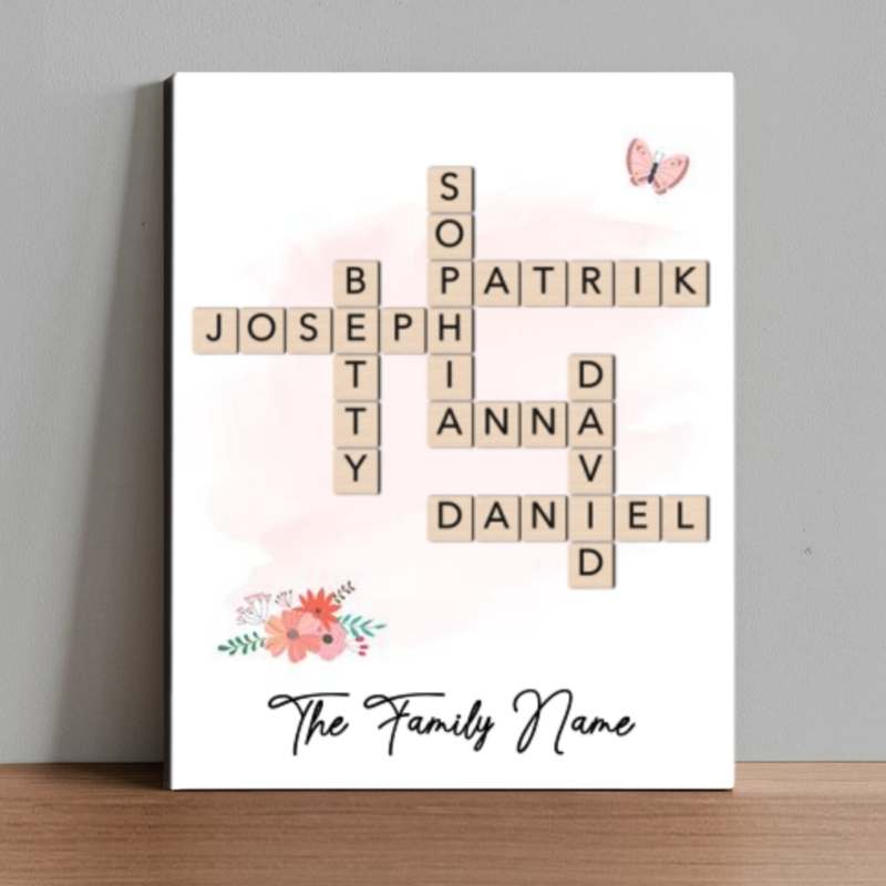 custom scrabble tile family sign scrabble family name wall art personalized gift for family grandparents birthday gift scrabble wall decor