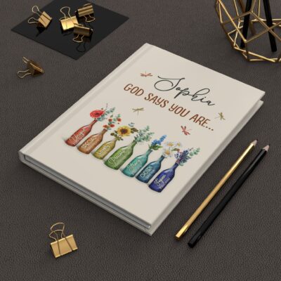 God Says You Are Bible Verse Journal, Personalized Inspiration Bible Notebook,Flower Christian Gift, Religious Gift for Girl, Affirmations Gift