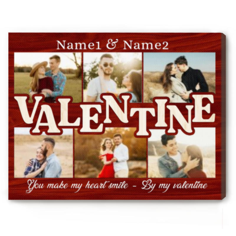valentine photo collage canvas gift personalized valentines day gifts romantic wall art for him or her love story gift