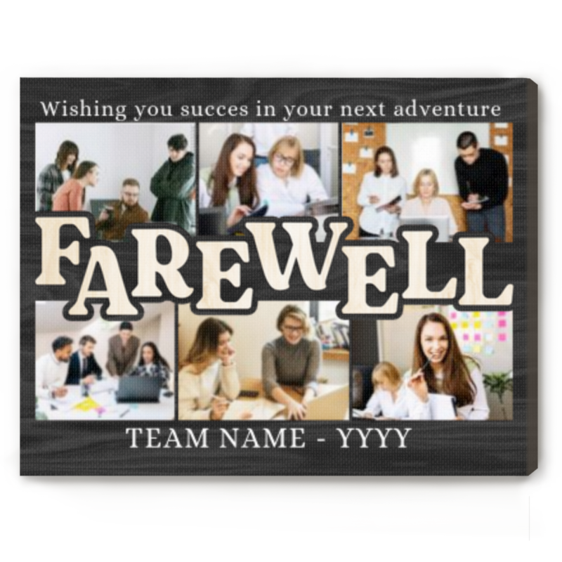 farewell custom photo collage canvas, coworker leaving gift, personalized goodbye gift, retirement gift for coworker boss