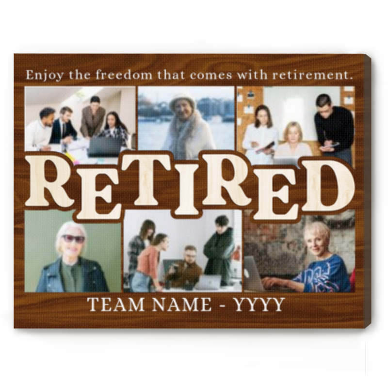 custom picture collage retirement gift, personalized wall art for retirees, colleague retirement gift, retirement gifts for men women