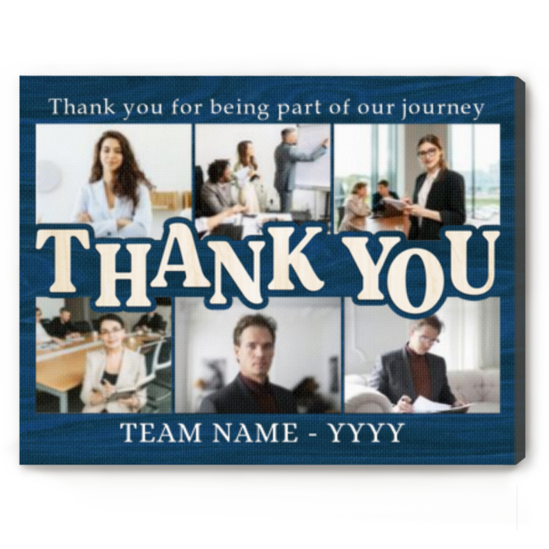 create your own thank you photo collage canvas, personalized thank you gift, farewell or appreciation gift for colleagues boss