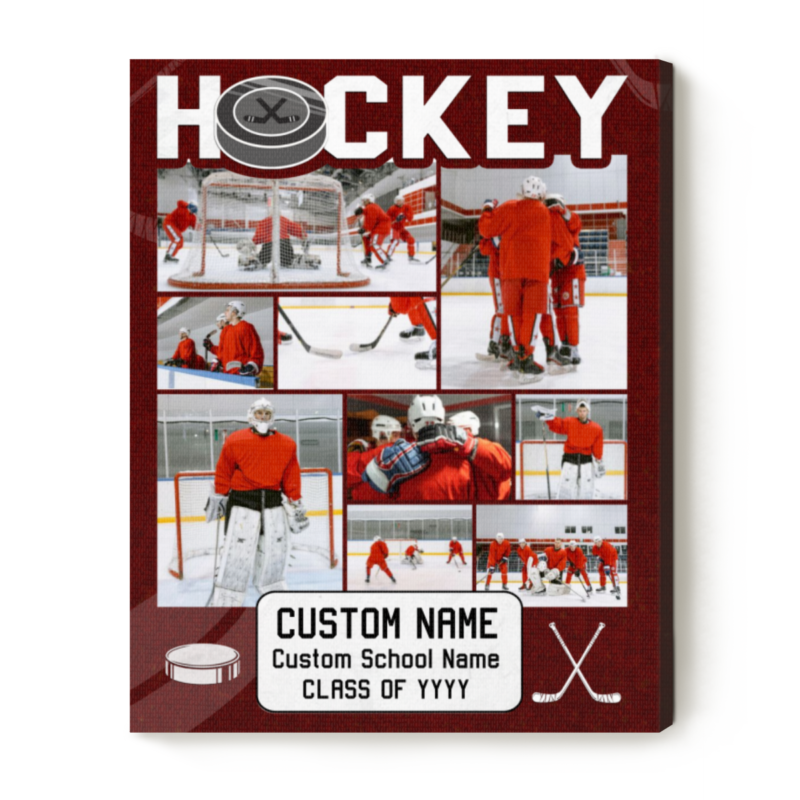 personalized hockey photo board collage canvas gifts for field hockey players field hockey senior gift hockey coach gift hockey canvas wall art