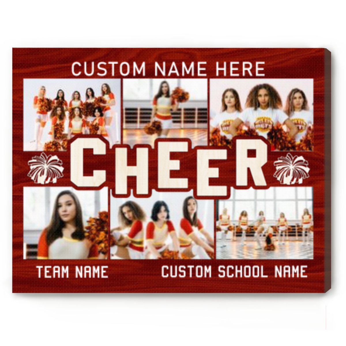 Cheer Portrait Collage Personalized Cheer Picture Collage Canvas, Cheerleader Custom Photo ...