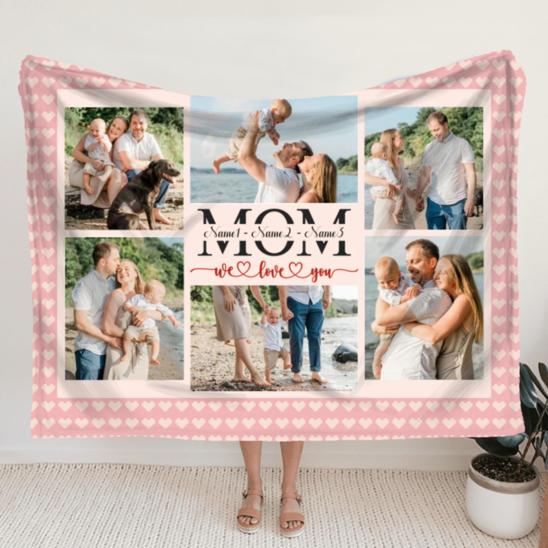 personalized mothers day photo collage gift mom we love you blanket custom photo gift for mom gifts for mom birthday blankets for mom