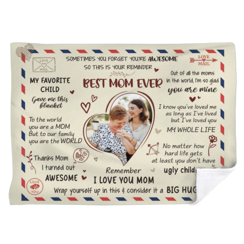 personalized blanket for mom with photos custom mother’s day blanket gift gifts for mom from daughter son best mom ever blanket