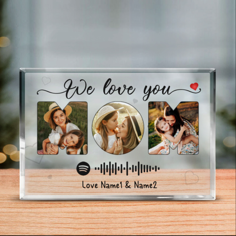 personalized spotify song acrylic plaque for mom music plaque mother's day gifts photo gifts for mom from kids custom gifts for mom