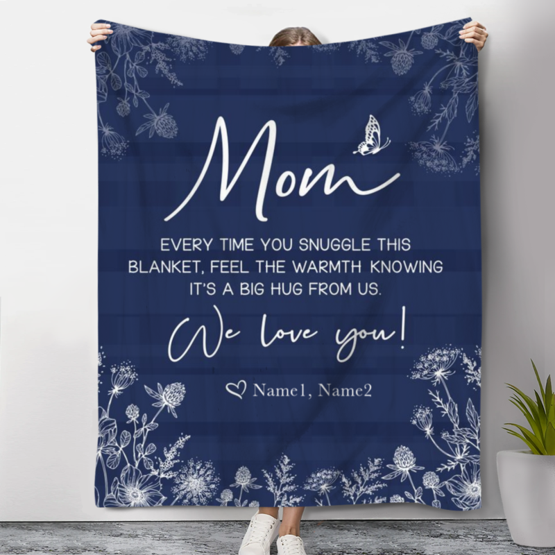 personalized snuggle blanket for mom custom mom blanket with names mother's day gift from kids gifts for mothers