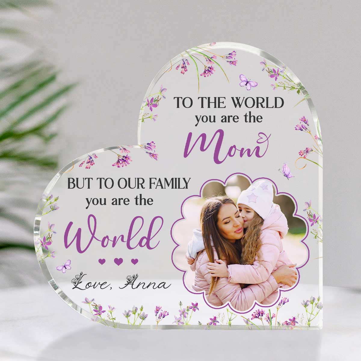 thumbnail image 2 of Personalised Happy Mother's Day Plaque - 'Mum You Are The World' Gift 2 of 5
