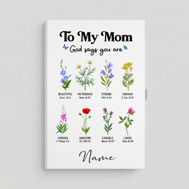 positive affirmations journal for mother's day to my mom personalized prayer notebook custom gift for mom god says you are bible verse journal