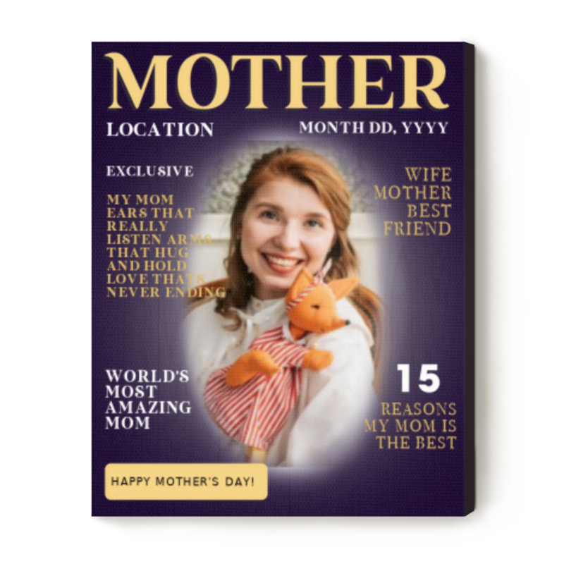mother personalized magazine cover canvas print mother's day canvas print mother gifts for birthday gift for mom from daughter son