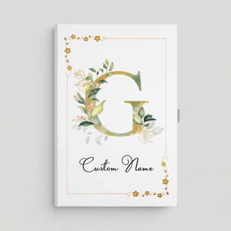 personalized monogrammed floral notebook custom letter & name journal birthday graduation gift for student teacher