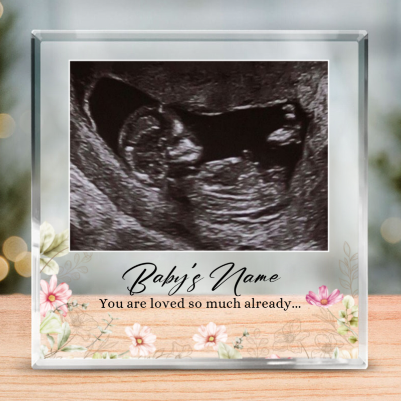personalized baby ultrasound photo block pregnancy scan photo gift mum to be gift mother's day gifts for a pregnant wife