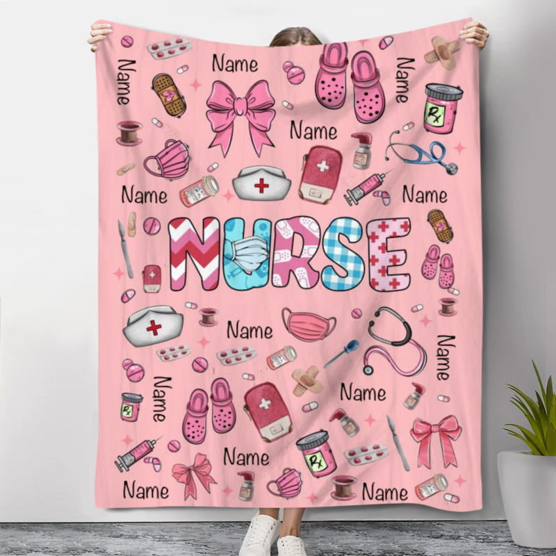 custom nurse name fleece blanket personalized nursing blanket nurse gifts for women nurses week gifts nurse appreciation gifts