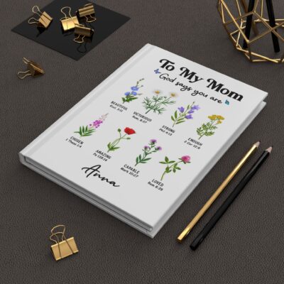 Positive Affirmations Journal, To My Mom Personalized Prayer Notebook, Custom Gift For Mom, God Says You Are Bible Verse Journal