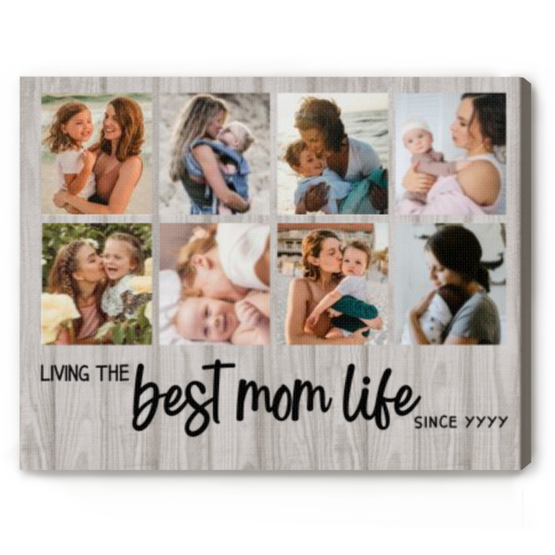 best mom life custom photo collage canvas personalized gifts for mom unique mother's day picture wall art mommy gifts