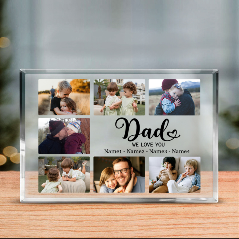personalized dad collage acrylic block daddy photo keepsake plaque father's day gift from kids dad gifts for birthday