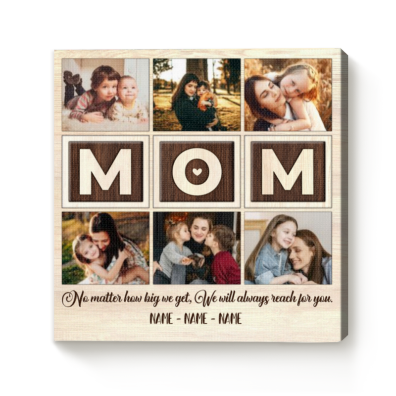 Photo Gifts For Mom, Mother's Day Gifts From Daughter Son, Mom No Matter How Big We Get Personalized Square Canvas, Unique Gifts For Mom