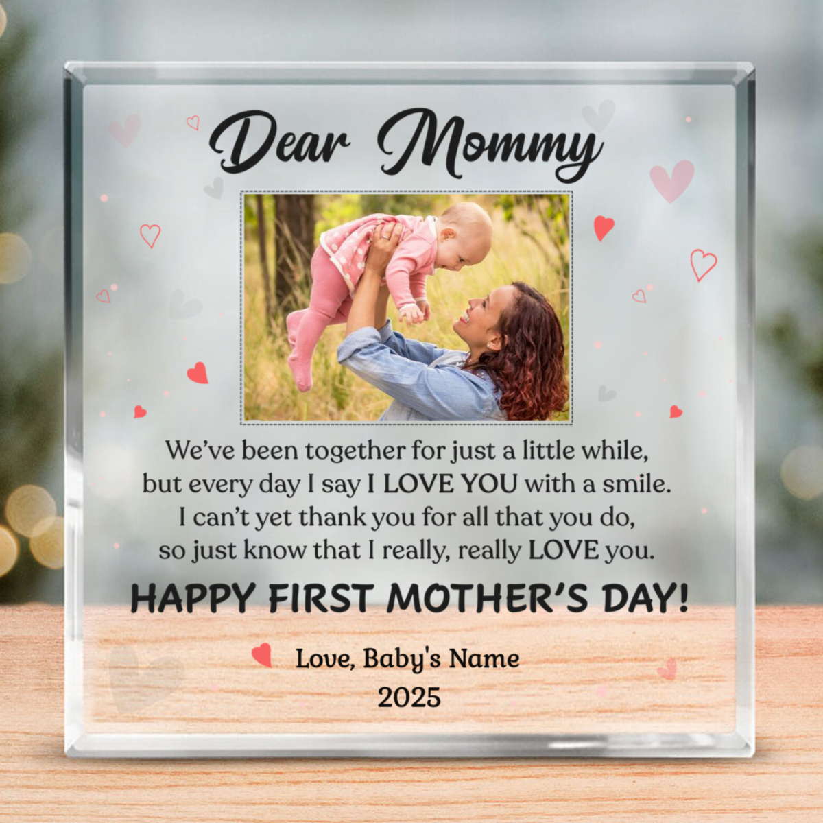 Personalized First Mother's Day Acrylic Plaque, 1st Mother's Day Gift ...