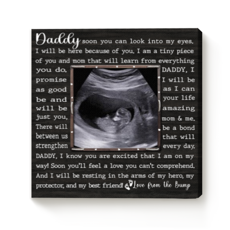 daddy personalized ultrasound photo canvas father's day gift from bump dad pregnancy announcement dad pregnancy gift dad to be gifts