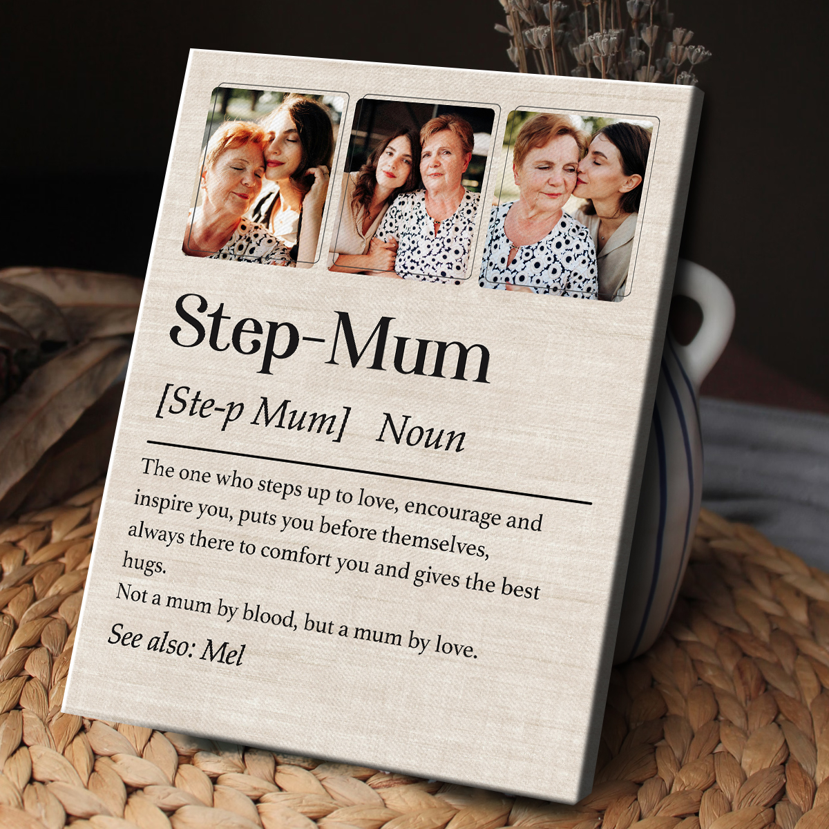 Stepmom Definition Canvas, Stepmother Gifts For Mother's Day