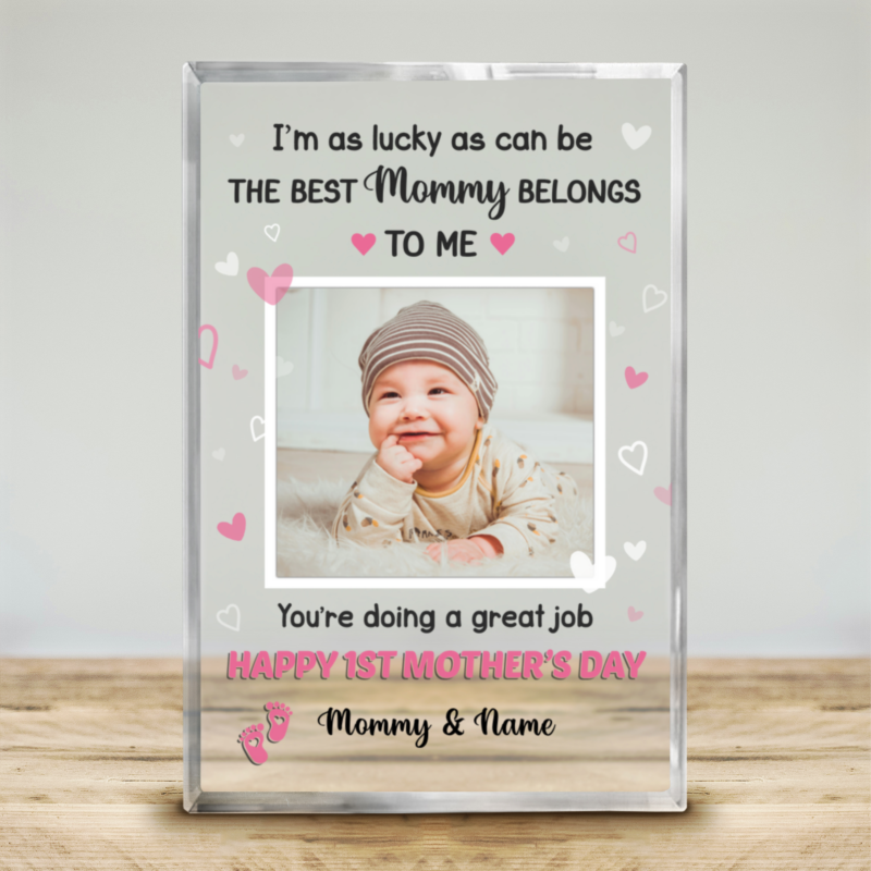 personalized photo first mother's day acrylic plaque 1st mother's day gift from baby first mothers day keepsake the best mommy belongs to me plaque