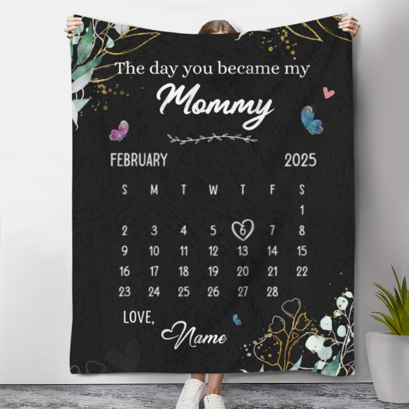 the day you became my mommy personalized calendar blanket new mother mothers day gifts first time mummy gifts calendar blanket for new moms
