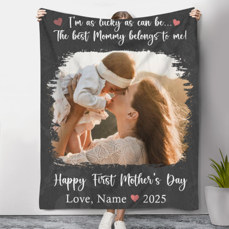 personalized happy first mothers day picture blanket 1st mother's day gifts 2025 photo blanket for new mommy