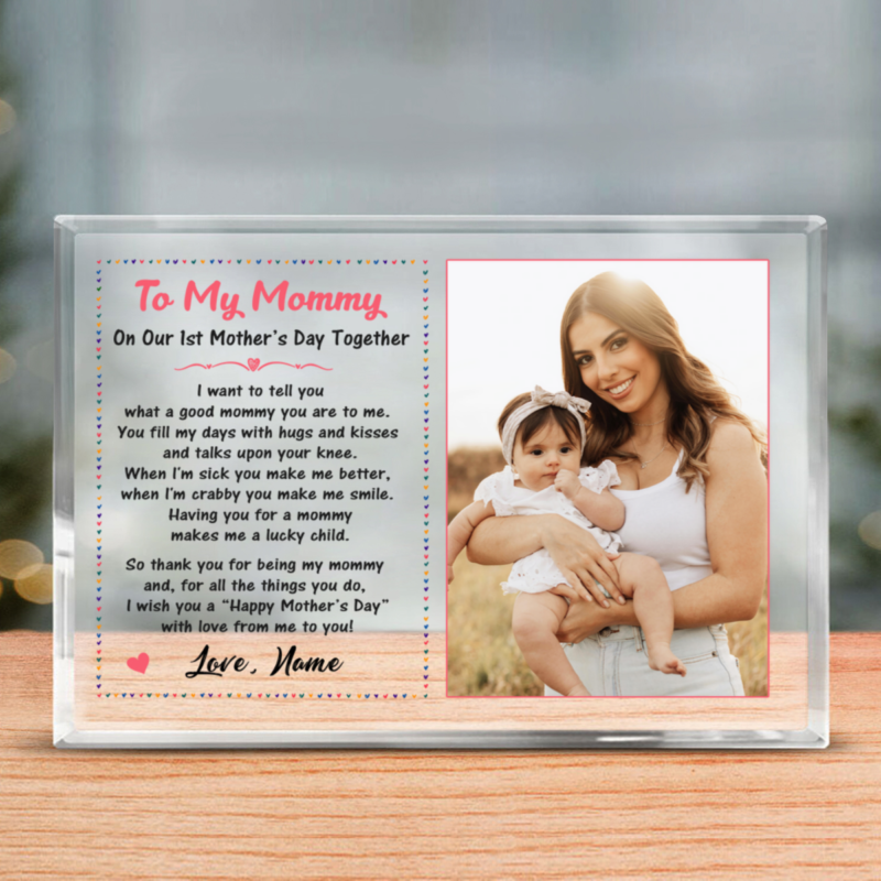 1st mothers day together poem plaque to my mommy personalized acrylic photo plaque gifts to mommy from baby girl first mother’s day together gift