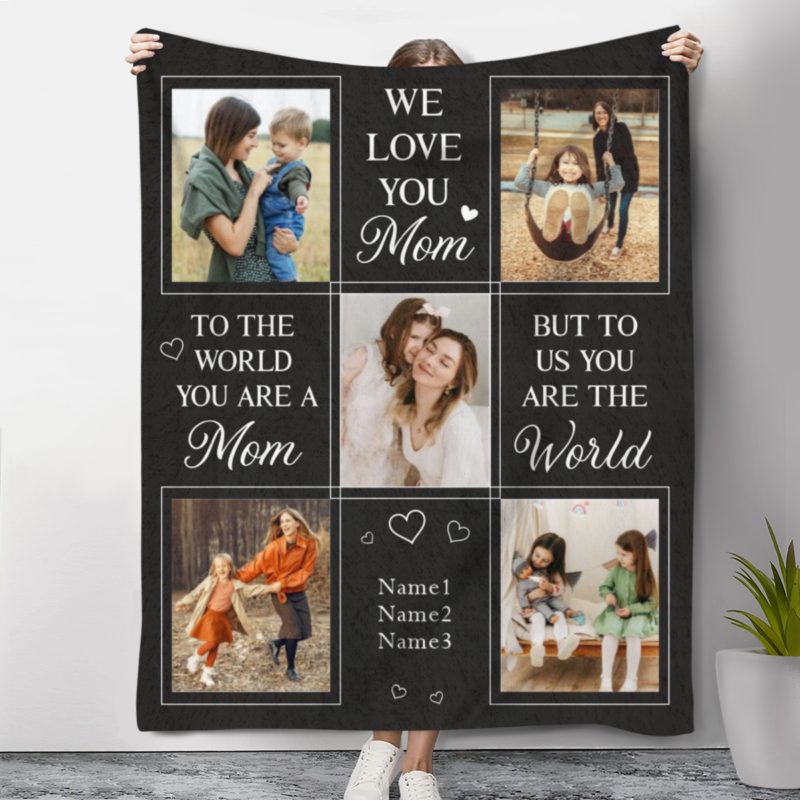 blankets for mothers day, custom photo blankets for mom, gift from children, birthday gifts for mom, mother fleece blanket