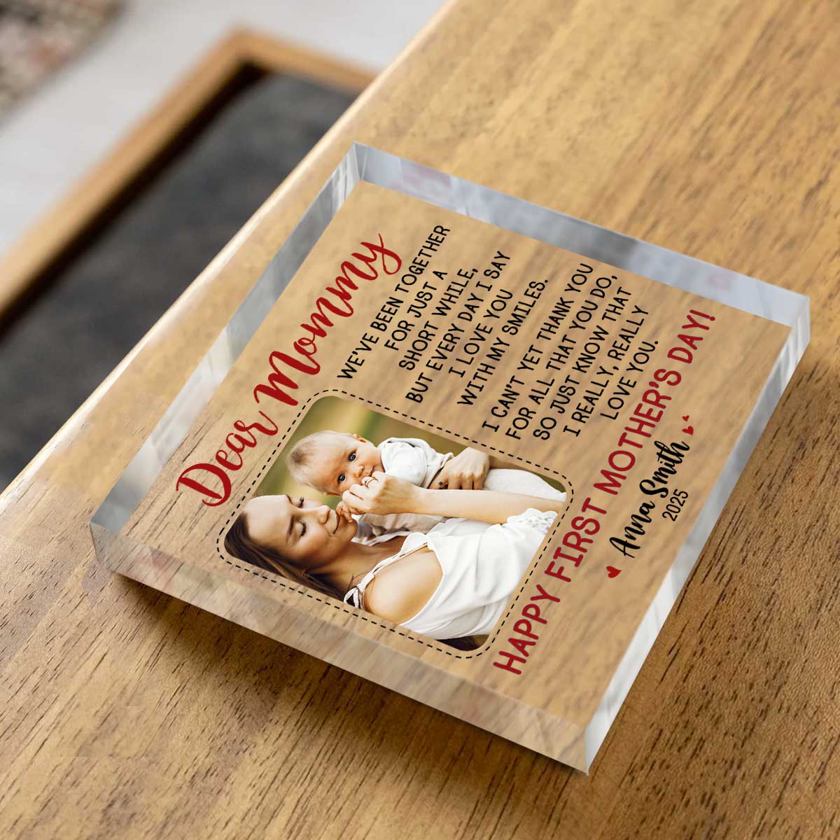 Personalised Mothers Day Gift, Family Acrylic Block Photo Print, Personalised Gift For Mothers, Acrylic Plaque Gift For Mother - UK