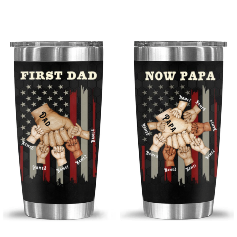 fathers day presents for grandpa first dad now papa tumbler gifts for dad grandpa papa gifts from grandkids new grandpa gift