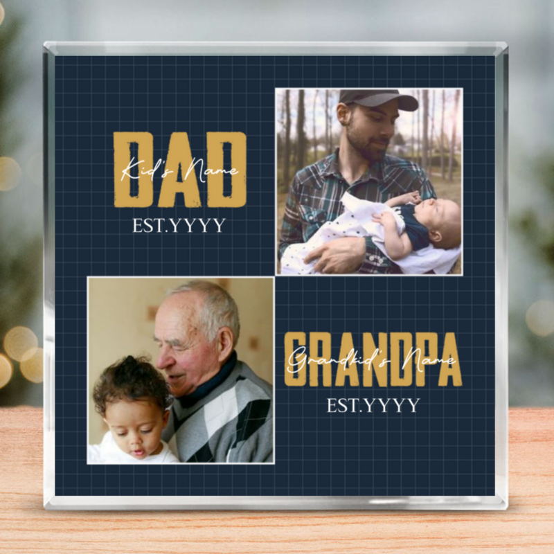 grandpa's first father's day gifts, dad grandpa picture acrylic plaque, gifts for dad and grandpa, first time grandpa gifts