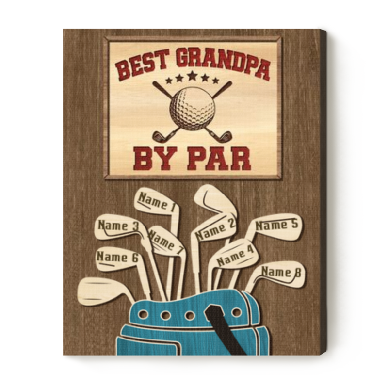 fathers day golfing gift grandpa golf sign with grandkids name golf gift for grandpa best grandpa by par gifts