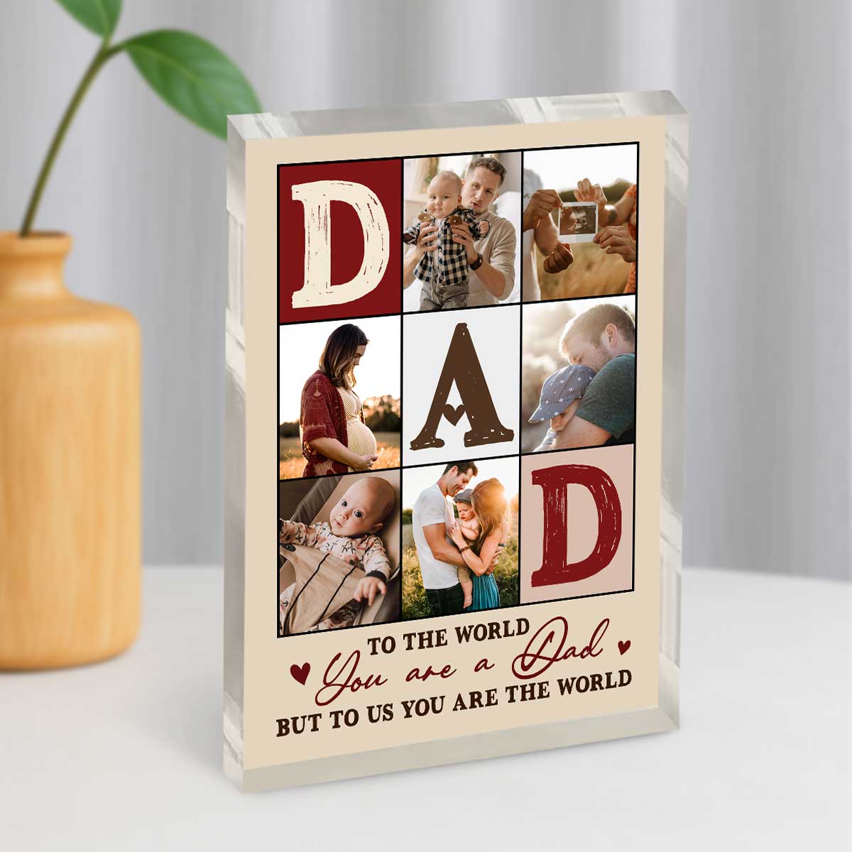 Custom Photo Dad Acrylic Block, Personalized Fathers Day Gift For Dad, Custom Dad Photo Gift, Photo Keepsake for Dad