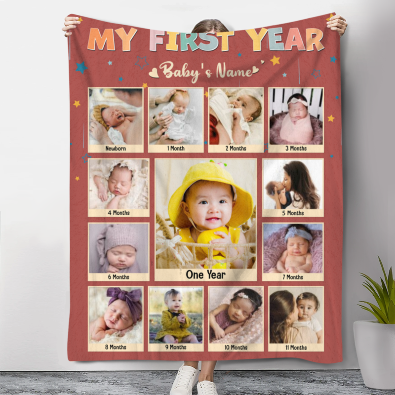 personalized first year milestone blanket my first years blanket 1 year birthday gift gifts for 1 year old one year birthday gifts