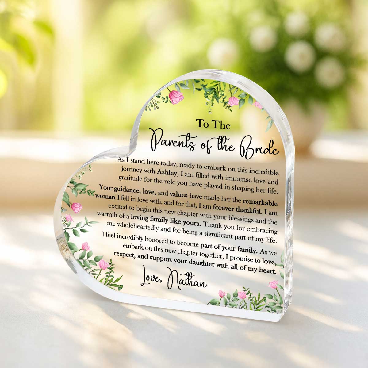 Personalized Parents Of The Bride Gift, Gift For Parents-in-law On