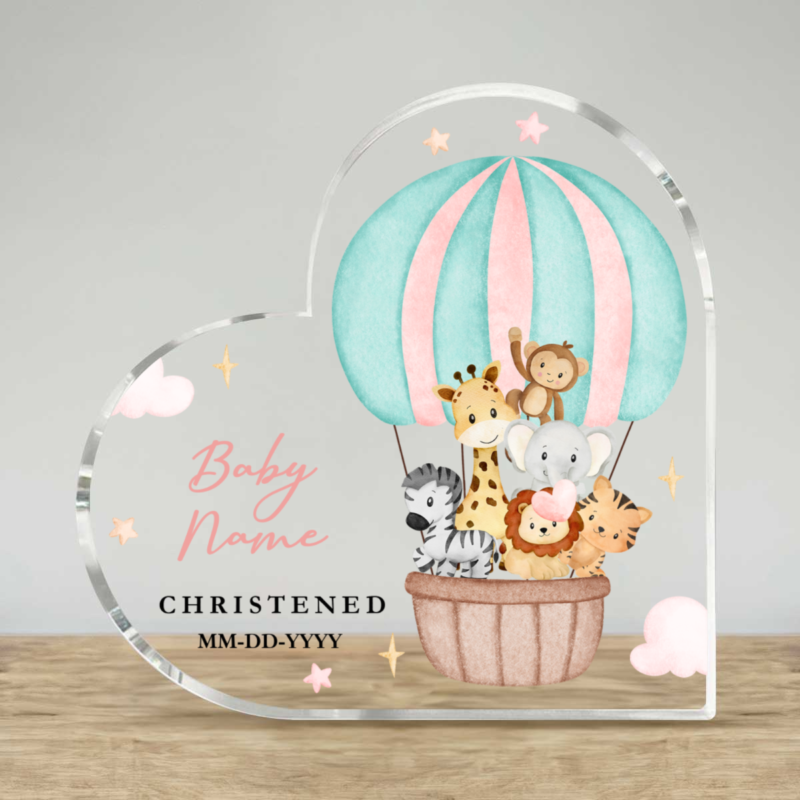 Personalized Christening plaque for baby girl with name and date, baptism keepsake gift, baby dedication nursery decor