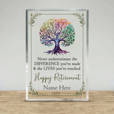 Personalized retirement plaque, custom retirement keepsake, retirement thank you gift for boss, employee appreciation retirement plaque
