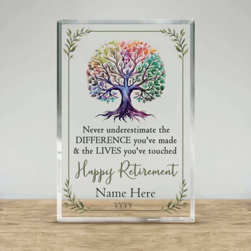 Personalized retirement plaque, custom retirement keepsake, retirement thank you gift for boss, employee appreciation retirement plaque