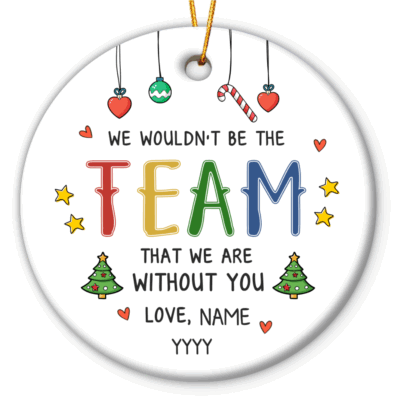 Personalized team Christmas ornaments, custom employee holiday ornaments, corporate Christmas gift for staff, coworker Christmas ornament keepsake